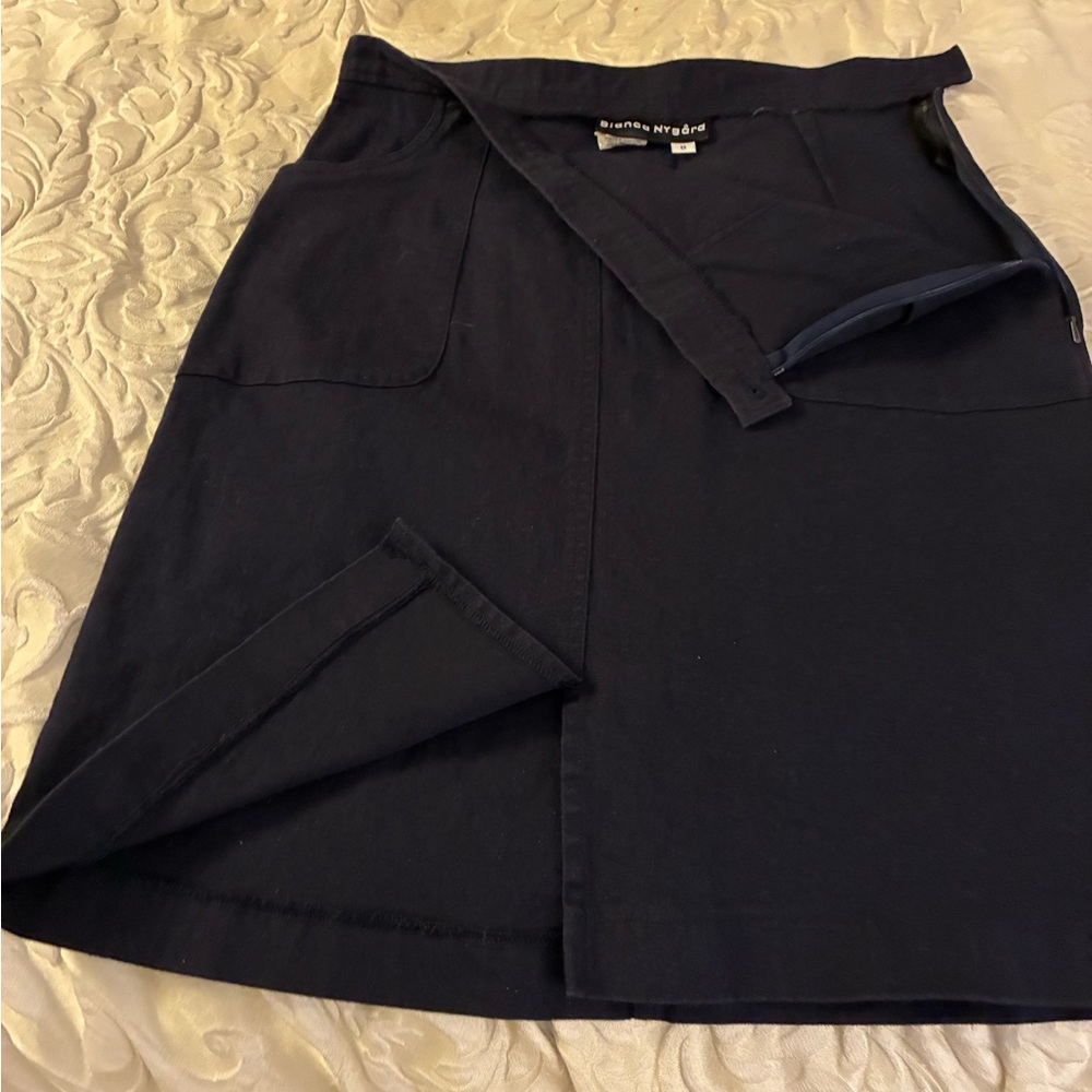 Y2K Vintage 98% Cotton Women’s Navy Mini Skirt by Bianca Nygard